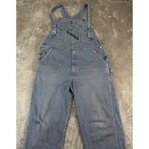 Key Imperial Overalls Mens 38x32 Blue Hickory Stripe Fair Distressed Workwear